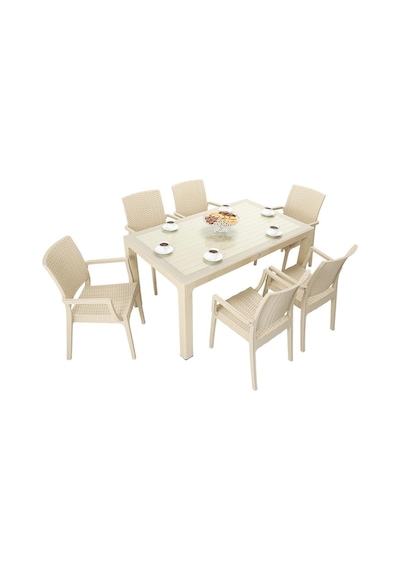 Mandella Elit Rattan 90x150 Elit Koltuk Camlı Masa Takımı Çölbeji Diğer