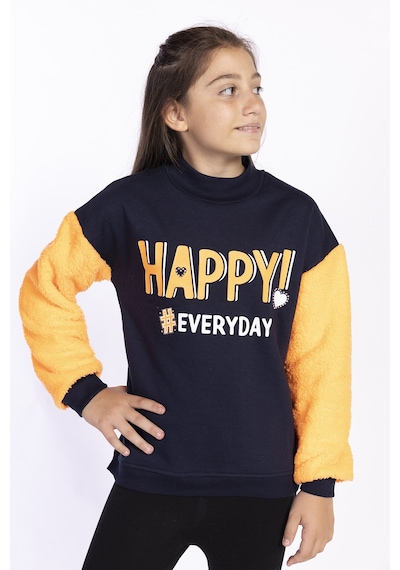 Toontoy Kız Çocuk Peluş Detaylı Baskılı Sweatshirt Lila