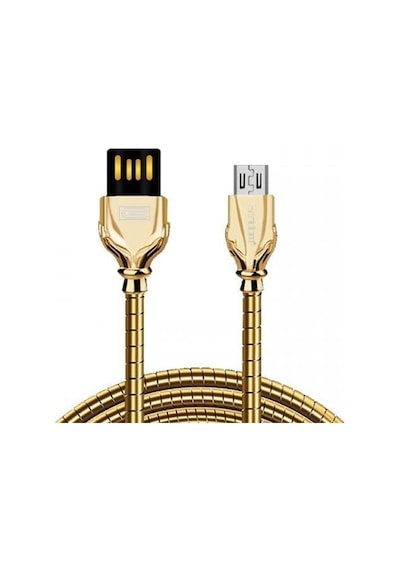 Earldom Android Telefonlar İçin 3a Data Ve Zırhlı Hızlı Şarj Kablo Gold Metal