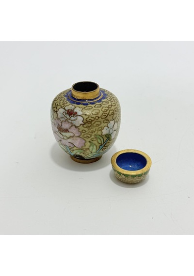 Antika Cloisonne Minyatür Kavanoz 5,4x4,2cm 136