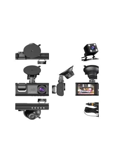 Schitec Trafik Kaydedici Dikiz Aynası Üç Kameralı 170 Geniş Açı Full Hd 1080p Araç İçi Kamera C309