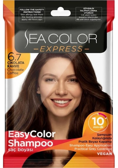 Sea Color Express Amonyaksız Şampuan Saç Boyası 30 Ml 6.7 Numara Çikolata Kahve