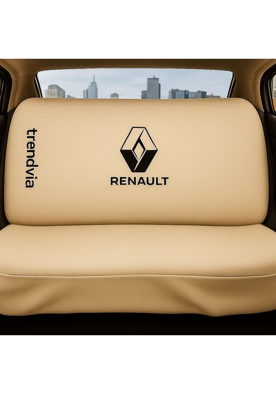 Renault Uyumlu Ön Arka Koltuk Kılıfı Penye Servis Tipi Oto Koltuk Koruma Seti Bej
