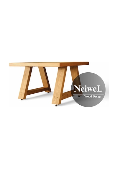 Neiwel Arawel Doğal Ahşap Sehpa-80-80 Açık Ceviz