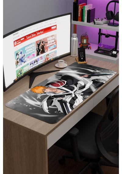 Bleach Anime V1 - 90x40 Xxl Gaming Kauçuk Kaymaz Taban Mouse Pad Fare Altlığı