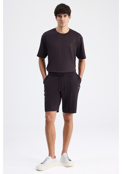 Twn Slim Fit Kahverengi Düz Örme Şort 6ec136172453m 201