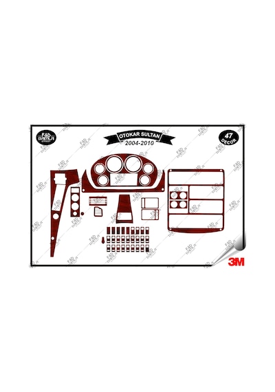 Otokar Sultan 2004-2010 Torpido Konsol Trim Göğüs Maun Kaplama Set 47 Parça Maun