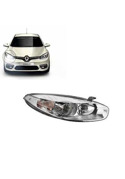 Renault Fluence 2013-2016 Krom Çerçeveli Mercekli Sağ Far