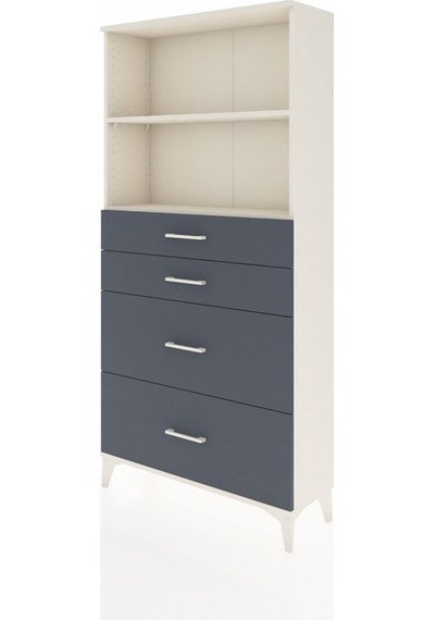 Arges Dolap 2 Raflı 4 Çekmeceli 88x30x182 Aytaşı-antrasit Aytaşı