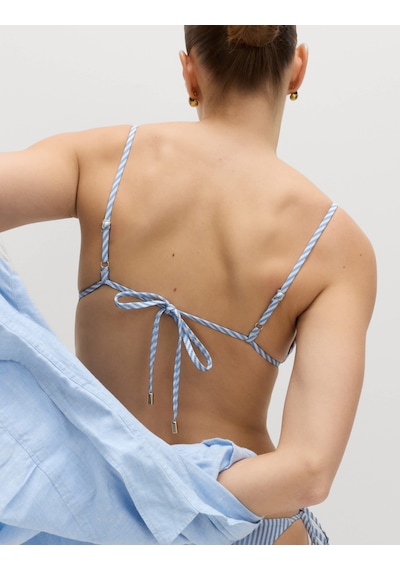 Marks & Spencer Çizgili Üçgen Bikini Üstü Mavi Mix