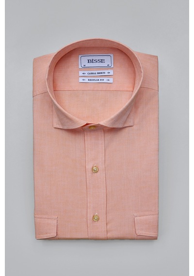 Bisse Alttan Birit Yaka Düğmeli Regular Fit Uk Gömlek Oranj Gmoka1224003 D22 Oranj