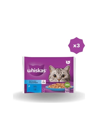 Whiskas Yaş Mama Poşet Balık 340 Gr - 3 Adet