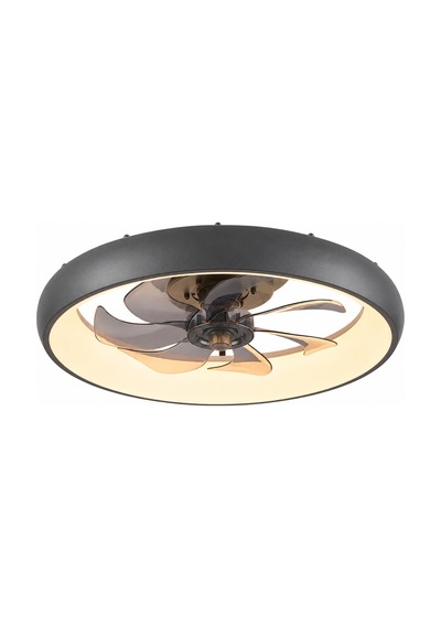 Antrasit Ø50cm Led Fanlı 6500k Soğuk Beyaz Modern Plafonyer Avize