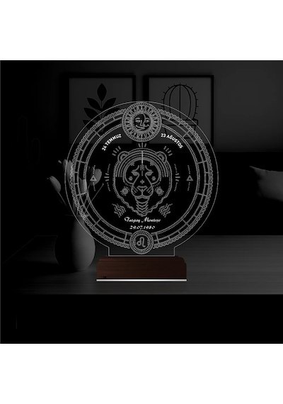 Luvivia Astroloji Aslan Burcu Kişiye Özel 3d Lamba - Masa Gece Lambası
