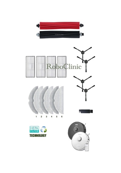 Roborock S8/s8 Plus/s8 Pro Ultra Uyumlu Fırça Hepa Filtre Mop Seti-17 Parça