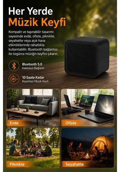 Dexim Sc-836 Kare Bluetooth Hoparlör - Siyah