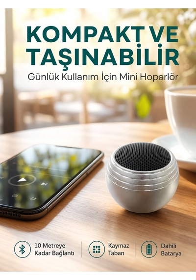 Kablosuz Mini Hoparlör Şarjlı Tws Destekli Kompakt Ses Sistemi Yeni Nesil Najmaddin