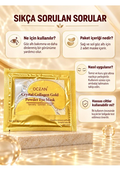 Milano Beautys Ocean Crystal Collagen Vgold Göz Altı Maskesi