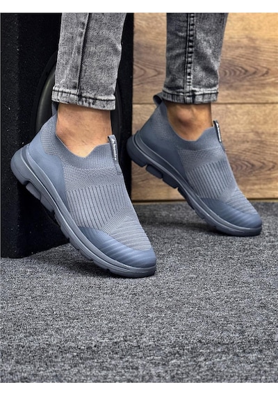 Unisex Ortopedik Bağcıksız Triko Spor Ayakkabı-füme-226 Fume
