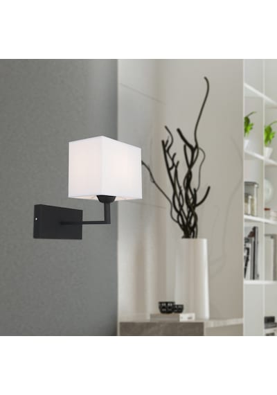 Rylee Tekli Beyaz Şapkalı Siyah Duvar Lambası Yatak Odası Yatak Başı Banyo Için Modern Aplik Beyaz