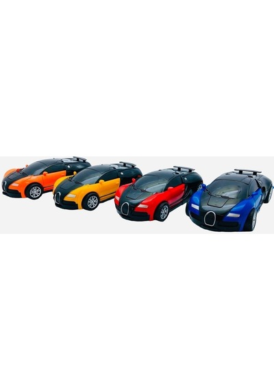 Robota Dönüşen Bugatti Araba 4lü Set Renkli