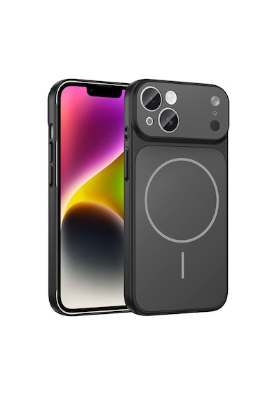 Apple Uyumlu iPhone 14 Kılıf Zore M-safe Şarj Özellikli Kamera Korumalı Formen Kapak Siyah