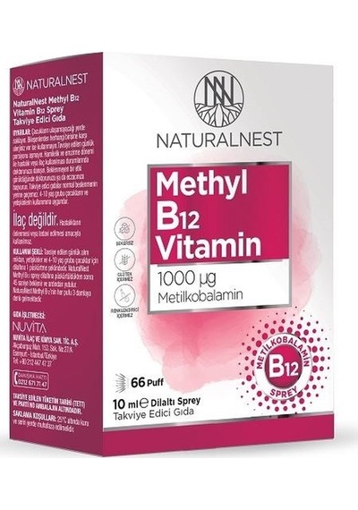 Naturalnest Methyl B12 Vitamin 1000 Mcg 10 Ml Damla Sprey