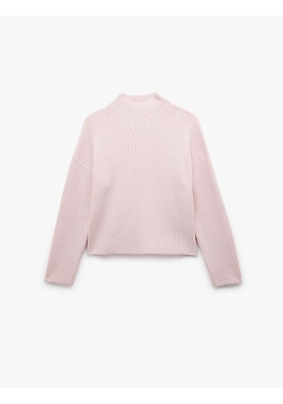 Koton Dik Yaka Uzun Kollu Rahat Kalıp Basic Triko Kazak Pembe 6wal90027ht GÜL