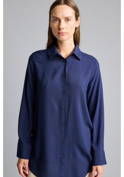 Defacto Regular Fit Basic Uzun Kollu Tesettür Gömlek Tunik Z3538az26spnv31 Lacivert-nv31