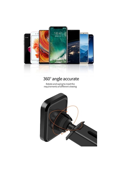Araç Içi Manyetik Mıknatıslı Uzayabilen Telefon Tutucu Siyah