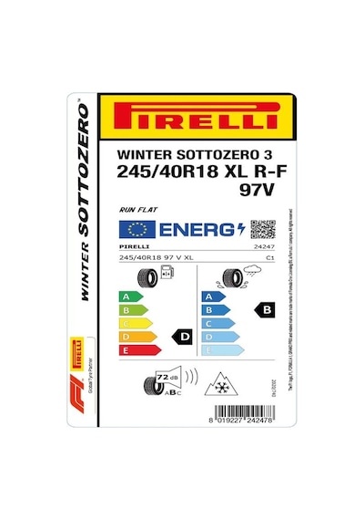Pirelli 245/40 R18 97V XL RFT Winter Sottozero 3 Kış Lastiği 2025