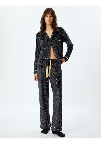 Koton Pijama Üstü Örme Düğmeli Gömlek Yaka Parıltılı Yıldız Baskılı Lacivert 5wlk40191mk Lacivert Koton Pijama Üstü Örme Düğmeli Gömlek Yaka Parıltılı Yıldız Baskılı Lacivert 5wlk40191mk Lacivert