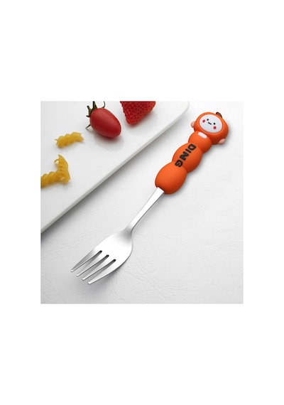 Figürlü Premium Çocuk Bpa Free Paslanmaz Çelik Uçlu Çatal-kaşık Set 24+ Ay