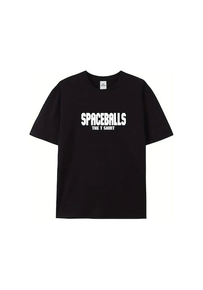Modi Baskılı Oversize Bisiklet Yaka T-shirt - Siyah - Mymg158852