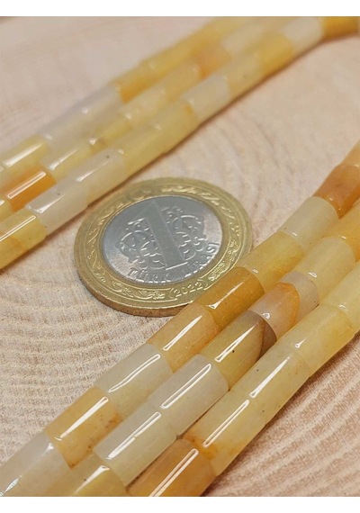 Bileklik Boy Akik Taşı Silindir Kesim 5.5x7.5mm Yarım Dizi 49308 18cm Uzunluğundadır Çok Renkli