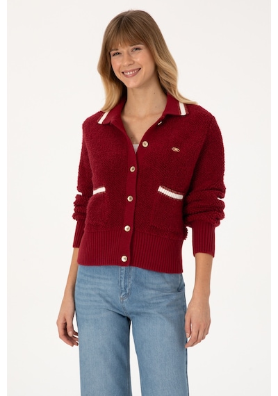 U.s. Polo Assn. Kadın Hırka Triko 50315553-vr104 Koyu Frambuaz/dark Raspberry