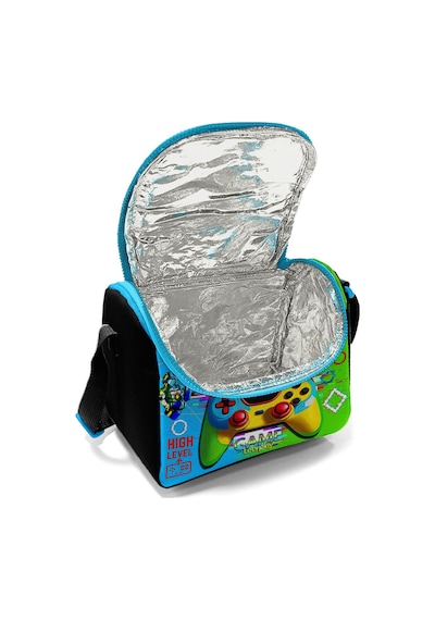 Coral High Kids Siyah Fosforlu Yeşil Kulaklık Game Desenli Thermo Beslenme Çantası 11877