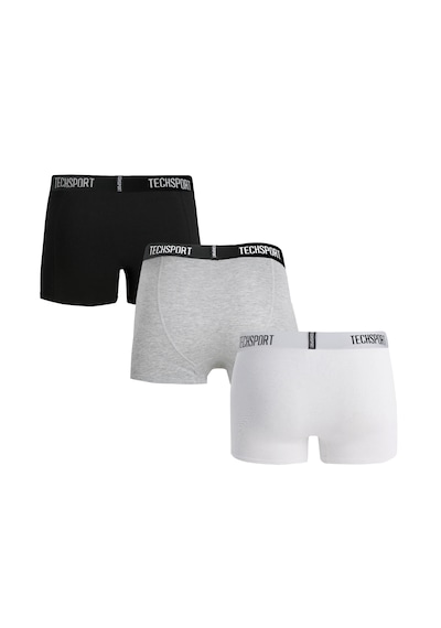 Techsport Boxer Short 3 Pack Erkek Boxer 3'lü Siyah, Beyaz, Gri Siyah - Beyaz - Gri