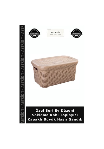 Özel Seri Ev Düzeni Saklama Kabı Toplayıcı Kapaklı Büyük Hasır Sandık Çok Renkli
