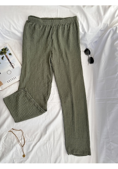 Intive Cool Comfort Waffle Kumaş Pamuklu Nefes Alabilir Basic Yazlık Jogger Pantolon Cepsiz Haki Intive Cool Comfort Waffle Kumaş Pamuklu Nefes Alabilir Basic Yazlık Jogger Pantolon Cepsiz Haki