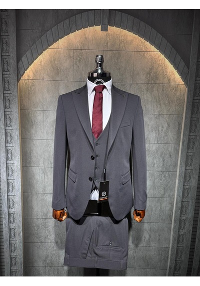 Dupont Classics Dupont Erkek Slim Fit 6 Drop Zara Kumaş Likra Çift Düğme Çift Yırtmaç Yelekli Takım Elbise Antrasit - Gri Dupont Classics Dupont Erkek Slim Fit 6 Drop Zara Kumaş Likra Çift Düğme Çift Yırtmaç Yelekli Takım Elbise Antrasit - Gri