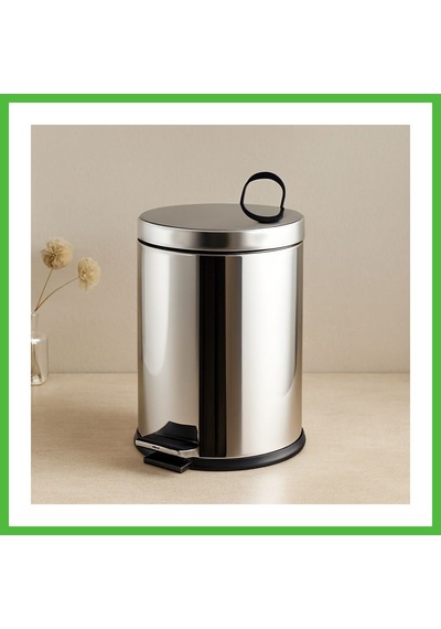 Vaveni Pedallı Çöp Kovası 12l Krom Metal - 24.5 X 35.5 Cm Arz
