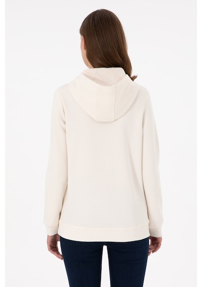 U.S. Polo Assn. Kadın Krem Kapüşonlu Basic Sweatshırt 50289536-VR071