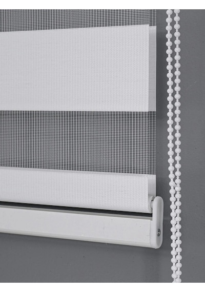 Ithal Bambu Beyaz Bambu Stor Zebra Perde Eteği Düz Alüminyum Kasa Metal Ayak