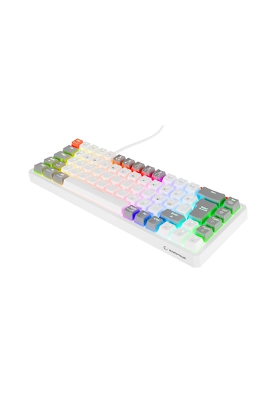 Rampage Yoru Mini Beyaz/gri Type-c Red Swich Q Mekanik Oyuncu Klavyesi