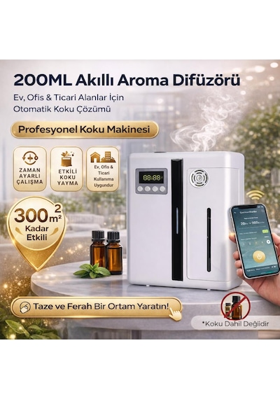 Coofbe Profesyonel 300m3 Etkili 200ml Cafe Hotel Oda Koku Makinası Aroma Difüzörü Parfüm Püskürtücü Acıbadem