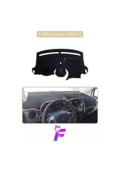 Ford Courier 2020+ Ekranlı Torpido Örtüsü Güneşten Korur Kolay Montaj Tam Uyum E91