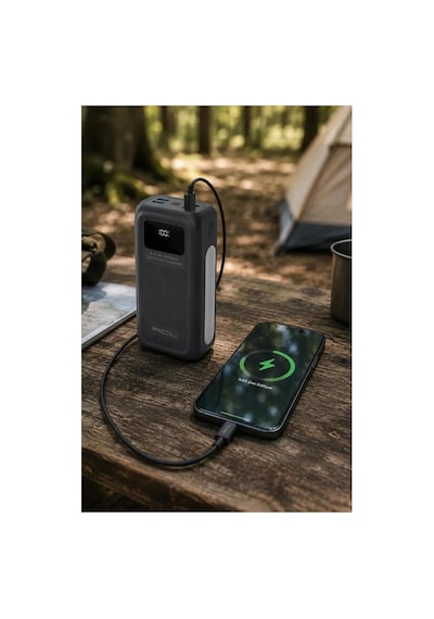Pw-128 10.000 Mah Powerbank 22.5w 3a Pd Qc Süper Hızlı Şarj 4 Dahili Kablolu Lcd Göstergeli Işıldaklı Çok Renkli