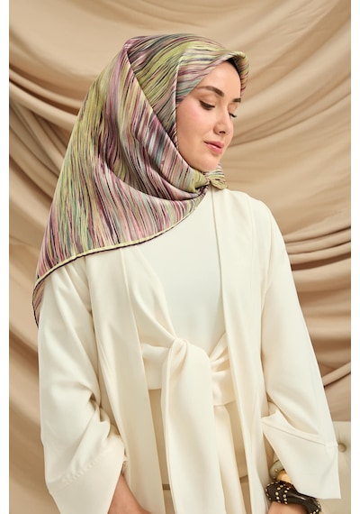 Silk Home Twill İpek Eşarp 11484-14 Butter Yellow, Mor, Pudra, Su Yeşili