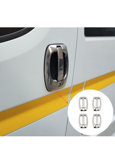 Ebal Otomotiv Fiat Ducato Krom Kapı Kolu+Çerçeve 4 kapı 8 Parça 2008 Üzeri